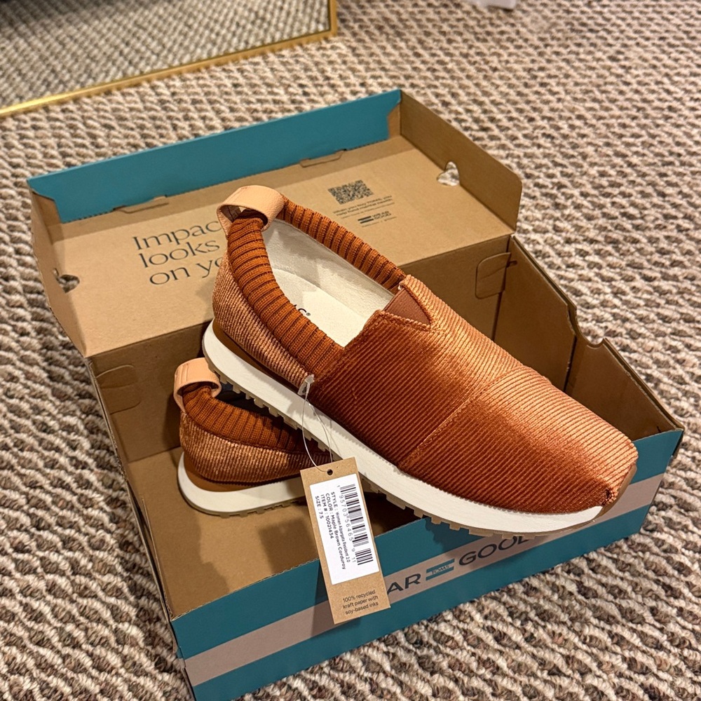 Toms Maple Brown Corduroy Alpargata Shoes